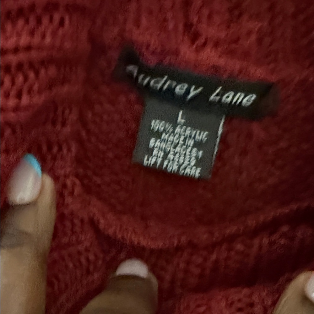 Women's Deep Red Scoop Neck Sweater